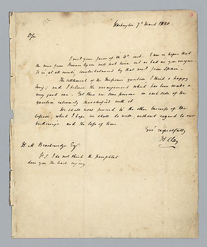 Henry Clay to H. M. Brackenridge (LB# 122)