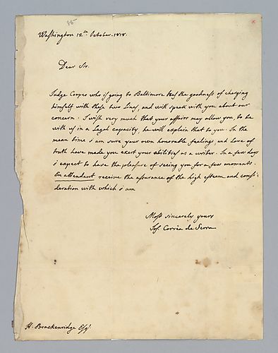 Abbé José Francisco Correa da Serra to H. M. Brackenridge (LB# 85)