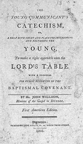 Help both short and plain for instructing and preparing the young to make a right approach unto the Lord's Table