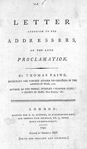 Letter addressed to the addressers on the late proclamation