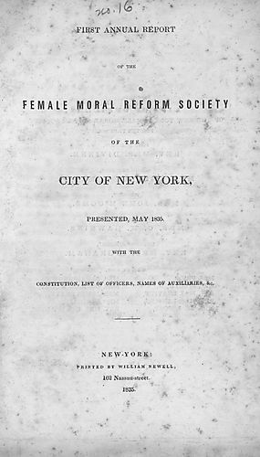 Female Moral Reform Society of the City of New York