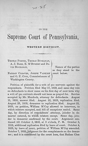 In the Supreme Court of Pennsylvania, Western District