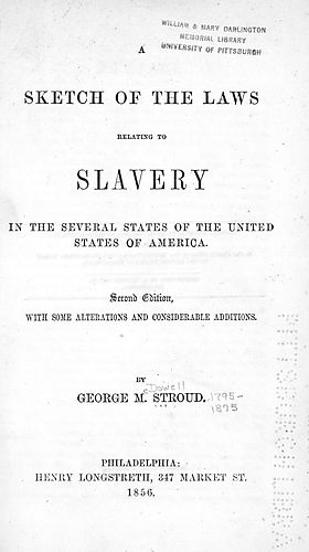 sketch of the laws relating to slavery in the several states of the United States of America