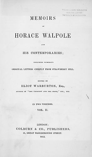 Memoirs of Horace Walpole and his contemporaries