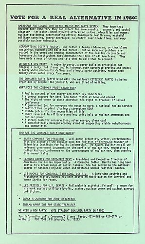 "Vote for a Real Alternative in 1980!" Flyer