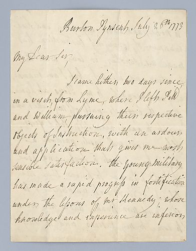 William Pitt to Alexander Hood