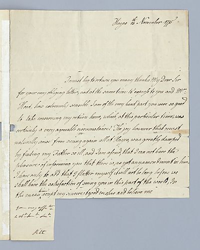William Pitt the Younger to Alexander Hood