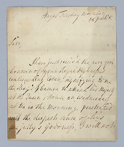 William Pitt the Younger to [His Royal Highness]