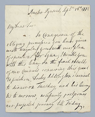 William Pitt to [Alexander] Hood