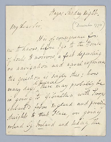 William Pitt to --