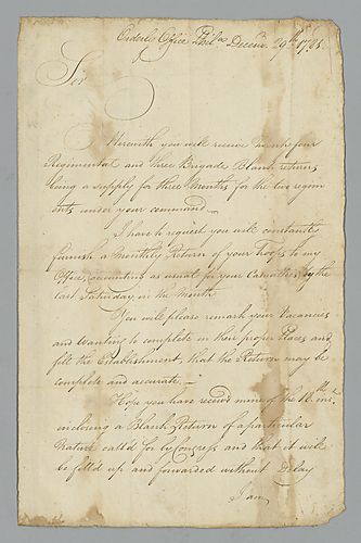 Edward Hand to Colonel Dayton