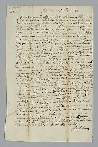 Thomas Holme to William Penn [duplicate]