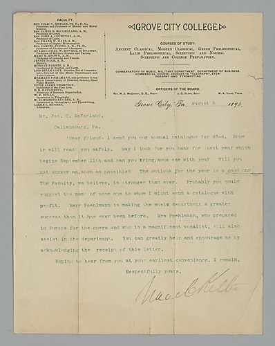 Isaac C. Ketler to James C. McFarland