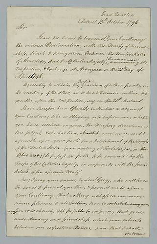 Anthony Wayne to Francisco Luis Hector, baron de Carondelet