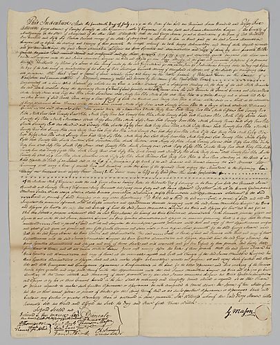 Indenture between George Mason and J. McCubbin (2 copies)
