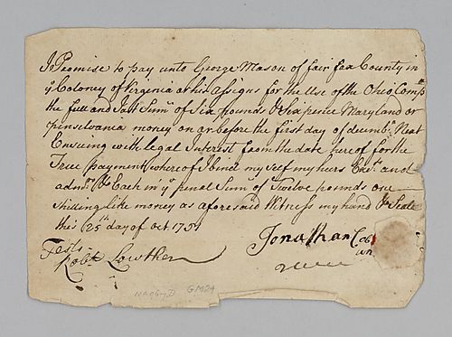 Jonathan Coburn’s promise to repay George Mason and the Ohio Company