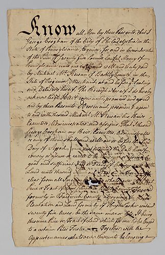 Sale of land by George Croghan to Michael McKewan