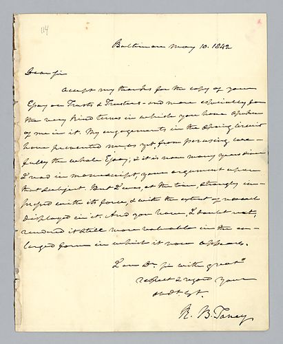 Roger Brooke Taney to H. M. Brackenridge (LB# 114)