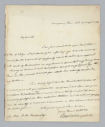 Edward Livingston to H. M. Brackenridge (LB# 113)