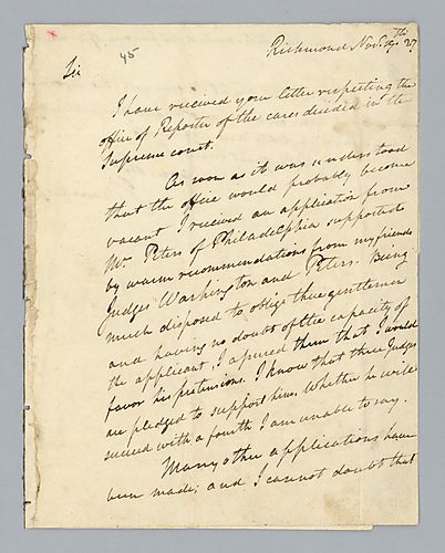 John Marshall to H. M. Brackenridge (LB# 45)