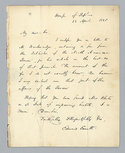 Edward Everett to Joseph M. White (LB# 89)