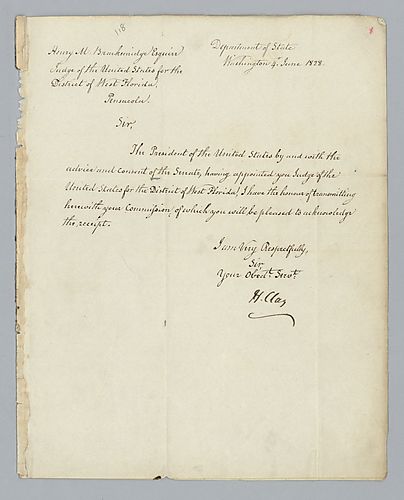 Henry Clay to H. M. Brackenridge (LB# 118)