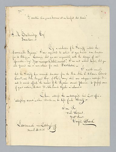 Virgil David to H. M. Brackenridge (LB# 75)