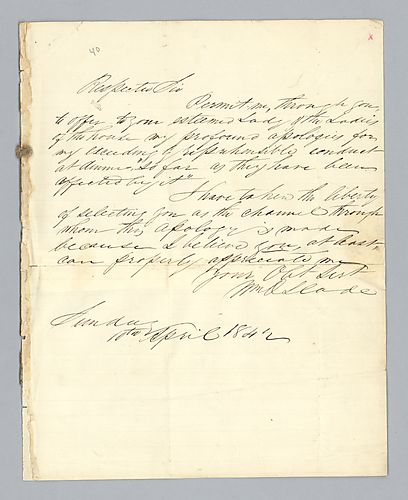 William O. Slade to H. M. Brackenridge (LB# 40)