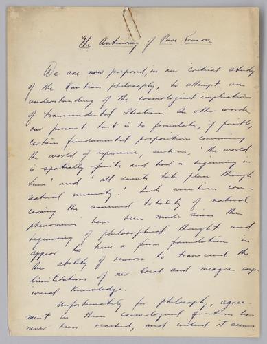 "Antimony of Pure Reason,"