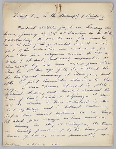 "Introduction to the Philosophy of Schelling,"