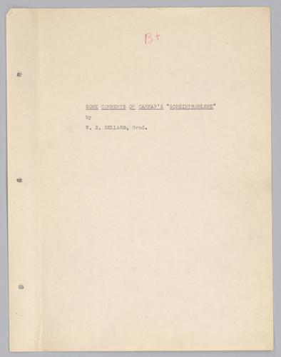 "Some Comments on Carnap's 'Scheinproblem,"