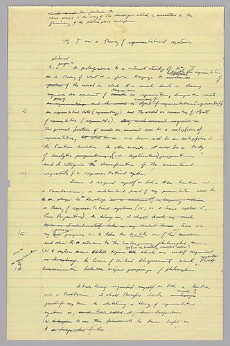 "W[ittgenstein]'s T[ractatus] as a Theory of Representational Systems,"