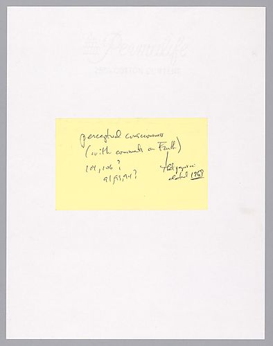 "Perceptual Consciousness,"