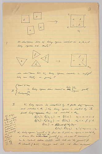In what sense does W, being square consist in..,