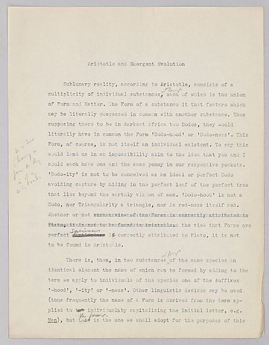 "Aristotle and Emergent Evolution,"