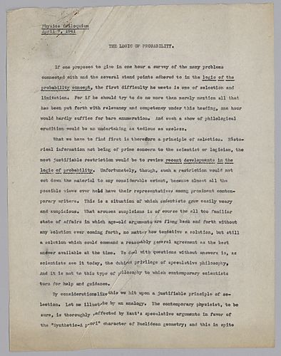 "The Logic of Probability,"
