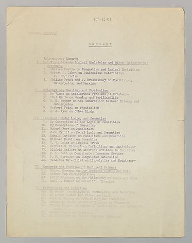 The Philosophy of Rudolf Carnap: 2nd Proof, (Items 1-2)