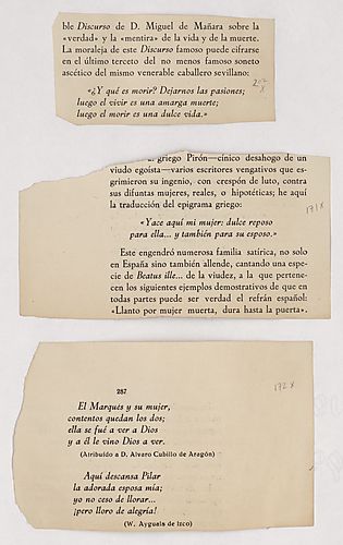 Published Clippings, Mostly on Epitaphs, by Unknown Authors