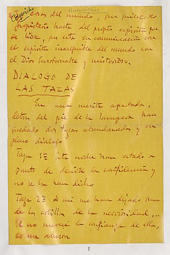 "Diálogo de las tazas" and "Aerolandia," Manuscripts
