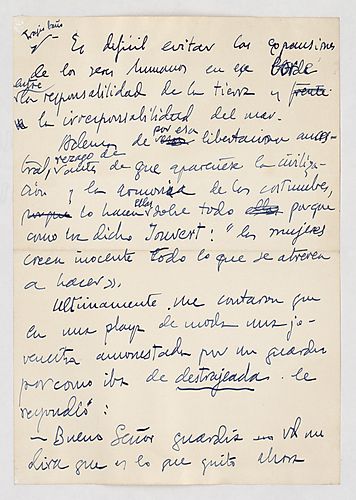 "Trajes baño," Manuscript