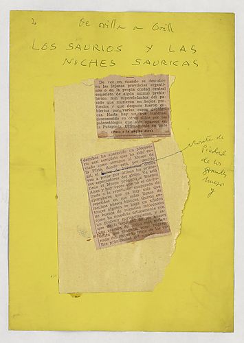 "Los saurios y las noches sauricas," Manuscript