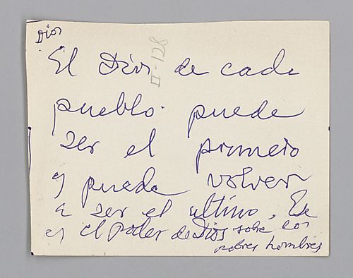 "Dios": Various Notes