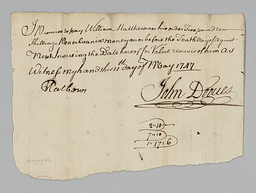 John [Doone’s] debt to William Mattherson