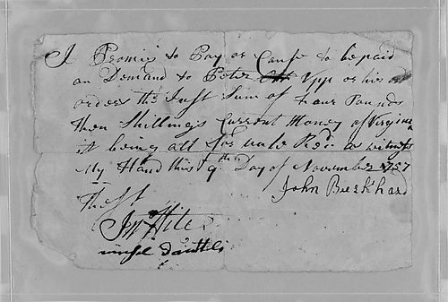 John [Brickhard’s debt to Peter [Virr]