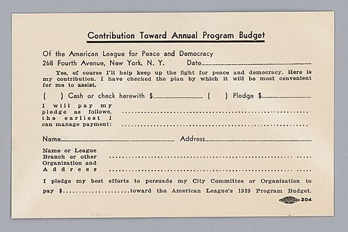 Assorted American Congress/League for Peace and Democracy Documents