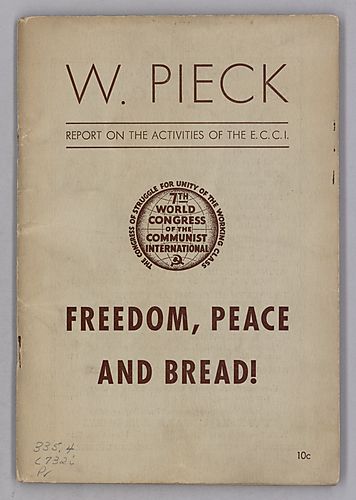 Freedom, Peace and Bread!, The Activities of the Executive Committee of the Communist International, Report by Wilhelm Pieck