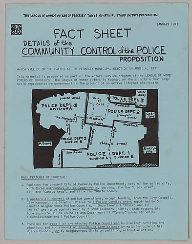 Fact Sheet, Details of the Community Control of the Police Proposition