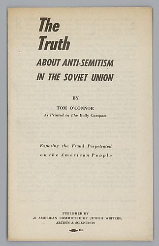 "The Truth About Anti-Semitism in the Soviet Union", By Tom O'Connor
