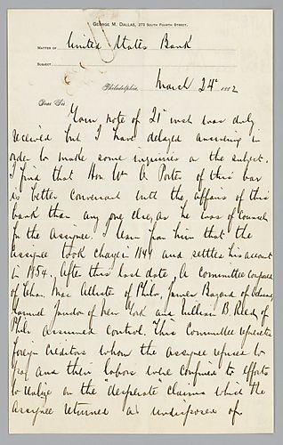 Letter from George M. Dallas to Morrison Foster