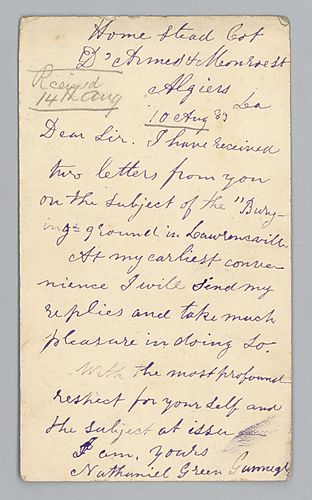 Postcard from Nathaniel G. Gunnegle to Morrison Foster